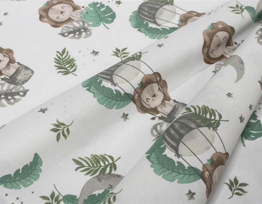 Σεντονάκι Λίκνου bebe Lion 534 80X110 Green 100% Cotton