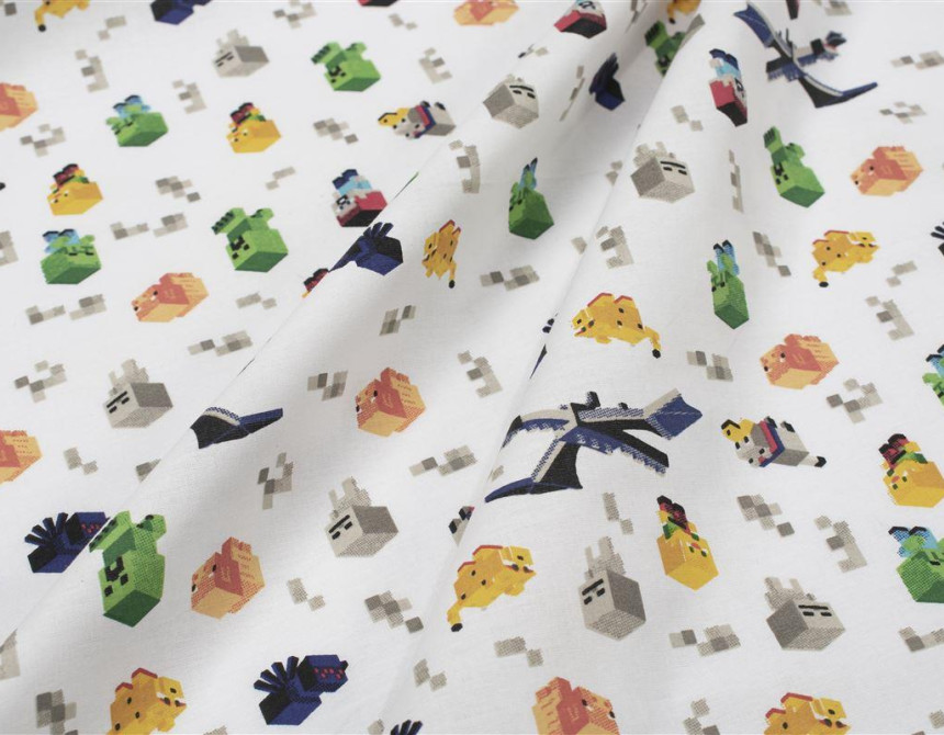 Σεντονάκι Λίκνου bebe Minecraft 565 80X110 White-Multi 100% Cotton