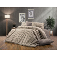 Παπλωματοθήκη Εμπριμέ Αρίσβη 470 160X240 Beige 70/30 Cott/Pol