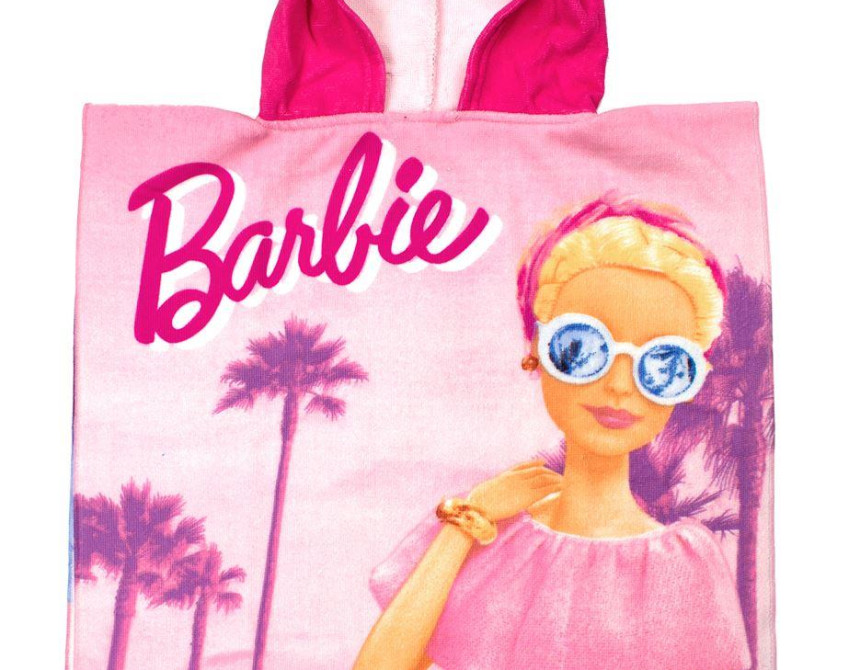Πόντσο Θαλάσσης Quick Dry Mattel Barbie 86 50X100 Pink 100% Microfiber