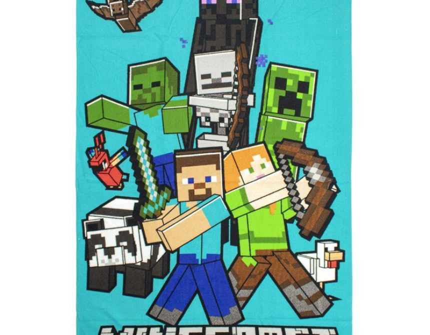 Πετσέτα Θαλάσσης Quick Dry Mojang Minecraft 49 70X140 Blue 100% Microfiber