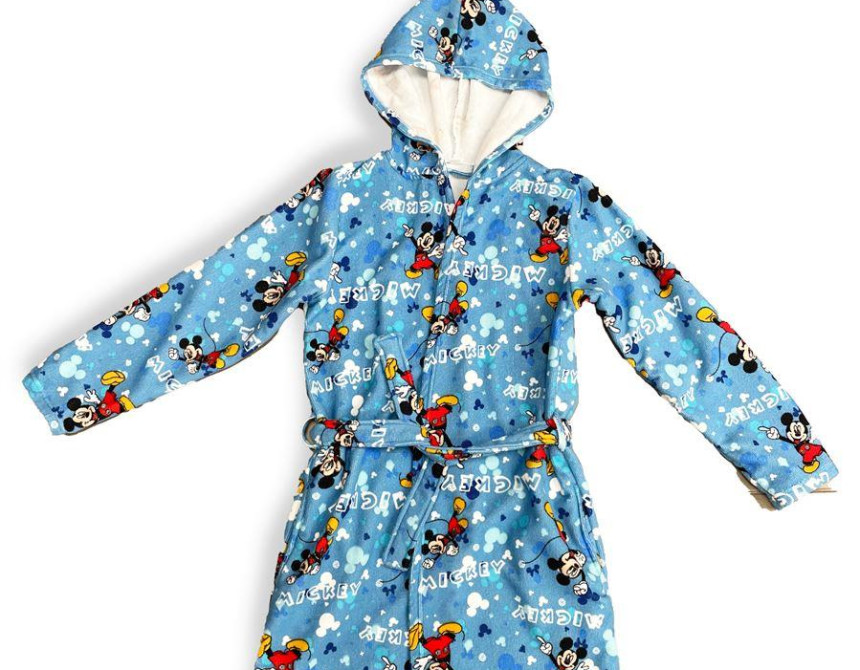 Μπουρνούζι Disney Home Mickey Sky Blue 100% Microfiber Sky Blue 3-4