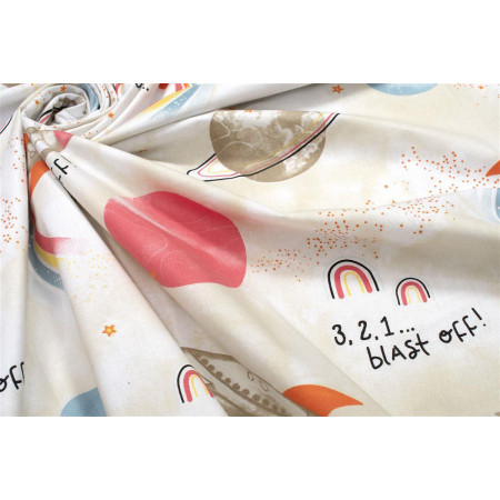 Πάνα Χασέ bebe Spaceship 186 80X80 Beige 100% Cotton
