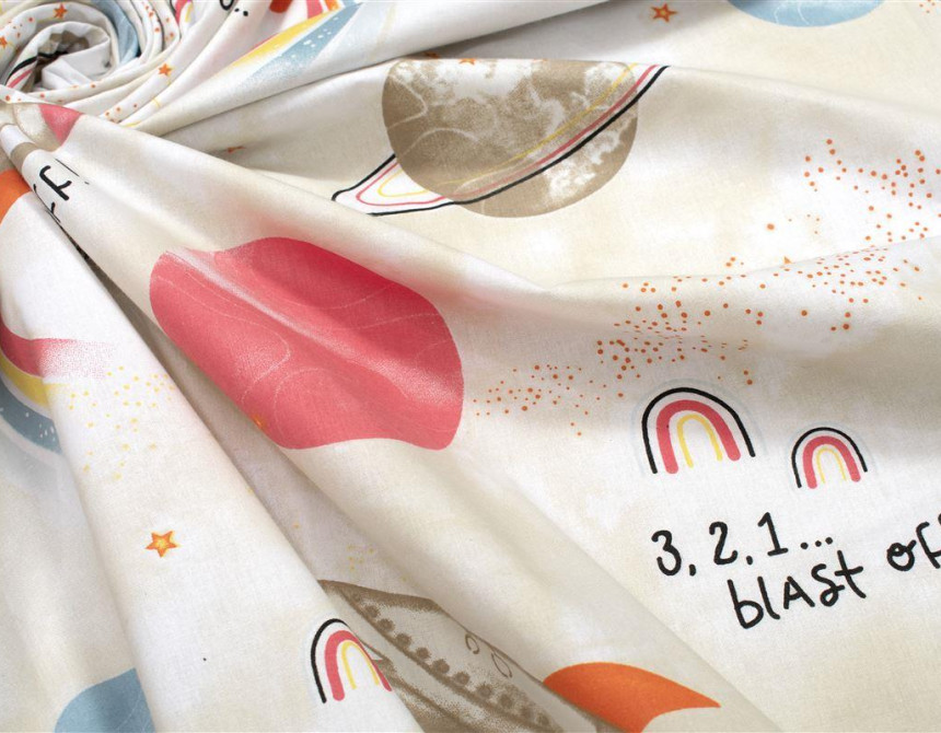 Σεντονάκι Λίκνου bebe Spaceship 186 80X110 Beige 100% Cotton