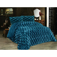 Κουβερτοπάπλωμα με εφέ Fleece 750 gsm 1940 Petrol 160X220 100% Polyester