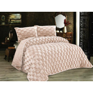 Κουβερτοπάπλωμα με εφέ Fleece 750 gsm 1940 Mocha 160X220 100% Polyester