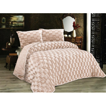 Κουβερτοπάπλωμα με εφέ Fleece 750 gsm 1940 Mocha 160X220 100% Polyester