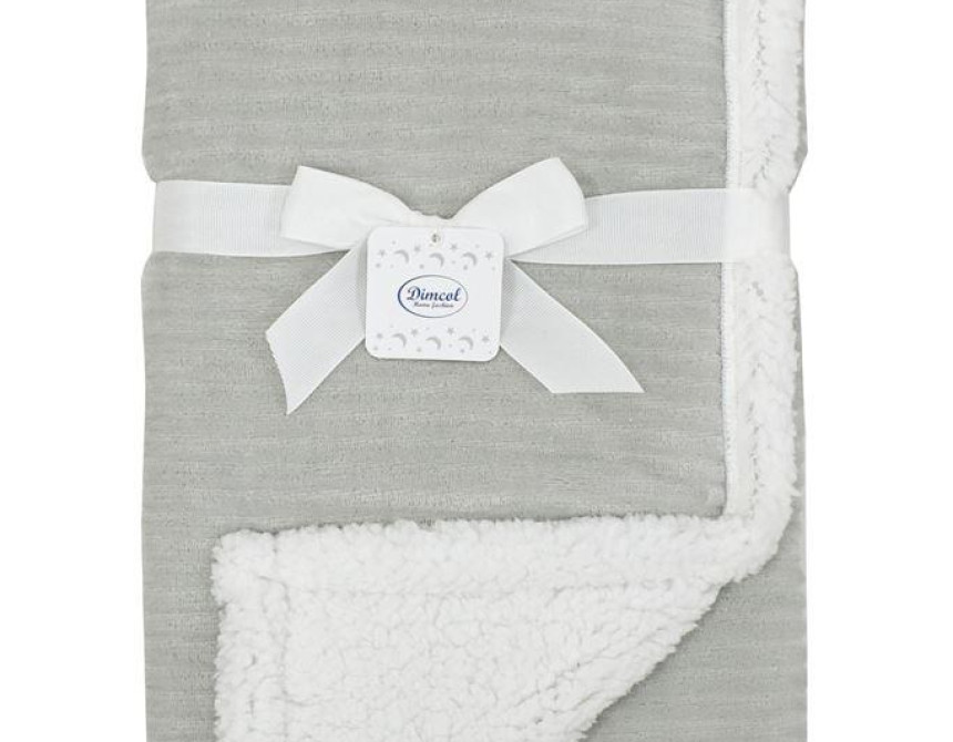 Κουβέρτα Sherpa Cord bebe 420 gsm Ριγέ 10 75X100 Grey 100% Polyester