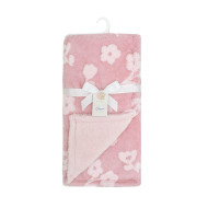 Κουβέρτα Sherpa Jacquard bebe 460 gsm Flower 09 75X100 Coral 100% Polyester