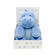 Λούτρινο Ζωάκι Σετ 2 Τεμ. bebe Dinosaur 01 Ύψος 25 cm & Κουβέρτα Coral Fleece 75X90 cm Blue 100% Polyester