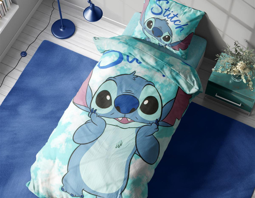 Σεντόνια Σετ 3 τεμ Disney Home Stitch 823 160X240 Turquoise 100% Cotton