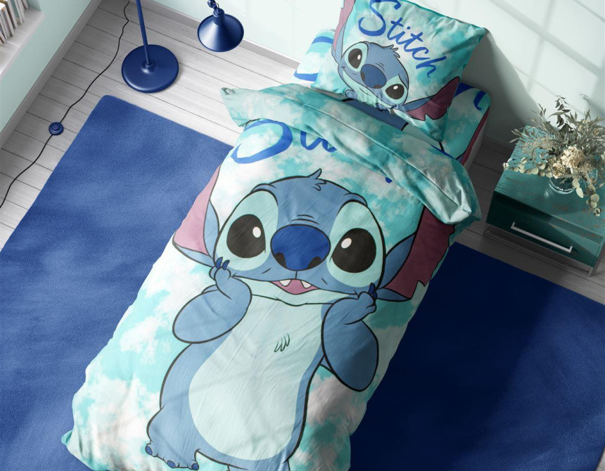 Σεντόνια Σετ 4 τεμ Disney Home Stitch 824 160X240 Turquoise 100% Cotton