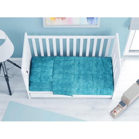 Κατωσέντονο με Λάστιχο bebe Premium Shadow 620 0,70X1,40X0,15 Turquoise 100% Cotton