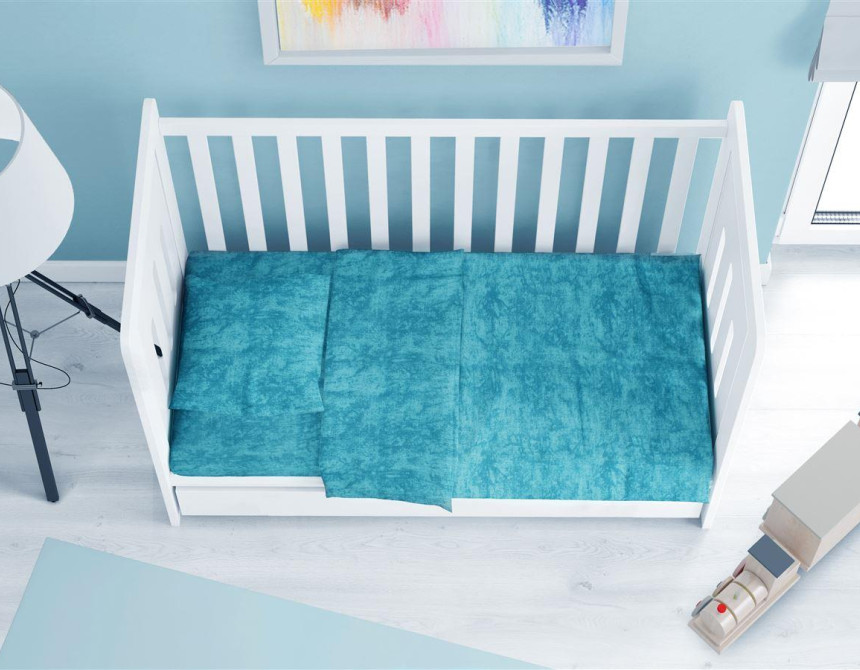 Κατωσέντονο με Λάστιχο bebe Premium Shadow 620 0,70X1,40X0,15 Turquoise 100% Cotton