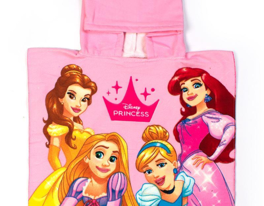 Πόντσο Θαλάσσης Quick Dry Disney Home Princess 08 50X100 Pink 100% Microfiber