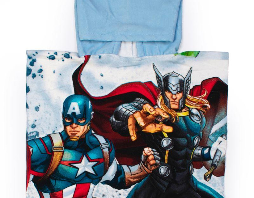 Πόντσο Θαλάσσης Quick Dry Marvel Avengers 40 50X100 Ice Blue 100% Microfiber