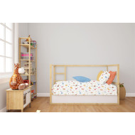 Σεντόνια Εμπριμέ Σετ 3 τεμ bebe Forest Animals 570 120X160 White-Sky Blue 100% Cotton