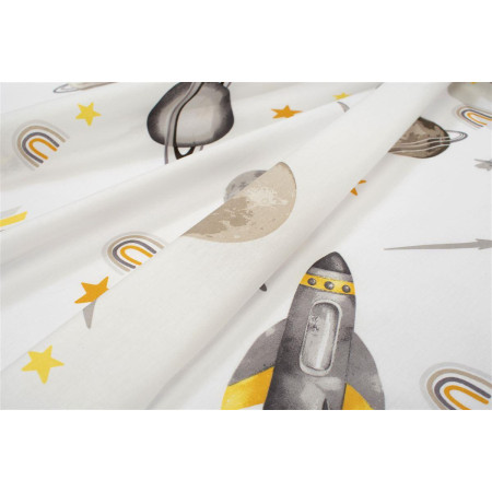 Πάνα Χασέ bebe Space Mission 183 80X80 White-Grey 100% Cotton