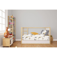 Σεντόνια Εμπριμέ Σετ 3 τεμ bebe Space Mission 183 120X160 White-Grey 100% Cotton