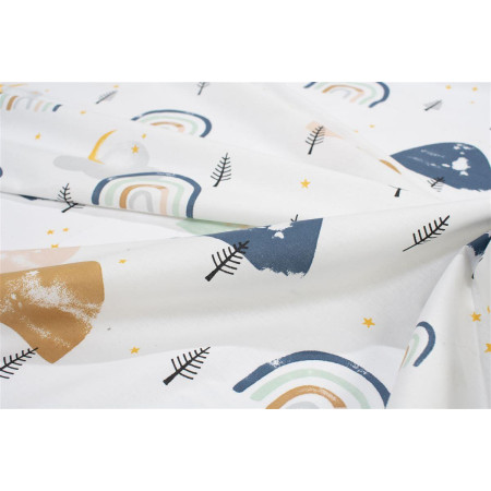 Πάνα Χασέ bebe Rainbow 574 80X80 White-Blue 100% Cotton