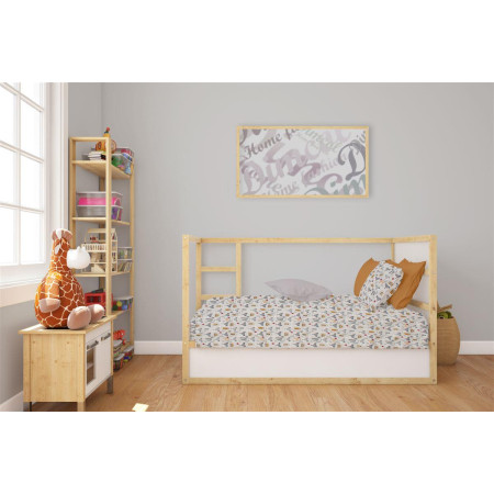 Κατωσέντονο Με Λάστιχο bebe Fox 527 0,70X1,40X0,15 Grey 100% Cotton