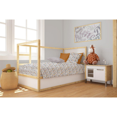 Παπλωματοθήκη Εμπριμέ bebe Fox 527 120X160 Grey 100% Cotton
