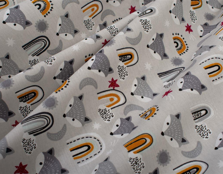 Σεντονάκι Λίκνου bebe Fox 527 80X110 Grey 100% Cotton