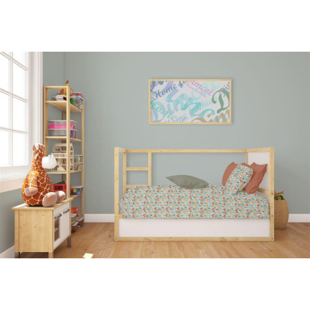 Κατωσέντονο Με Λάστιχο bebe Fox 528 0,70X1,40X0,15 Pale Cyan 100% Cotton