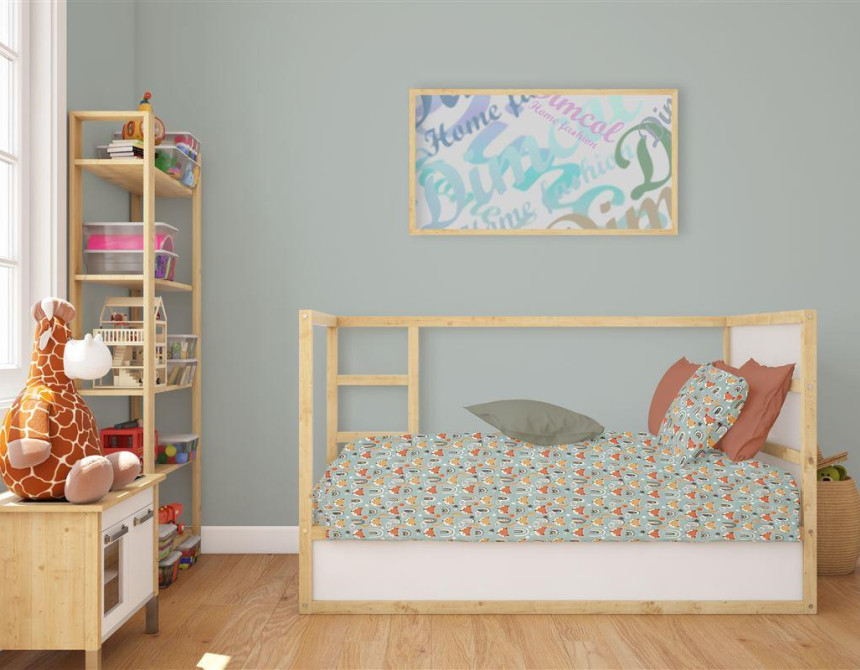 Κατωσέντονο Με Λάστιχο bebe Fox 528 0,70X1,40X0,15 Pale Cyan 100% Cotton