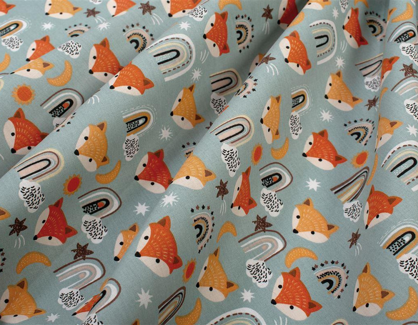 Πάνα Χασέ bebe Fox 528 80X80 Pale Cyan 100% Cotton