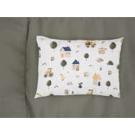 Μαξιλαροθήκη Εμπριμέ bebe Village 579 35X45 White-Green 100% Cotton