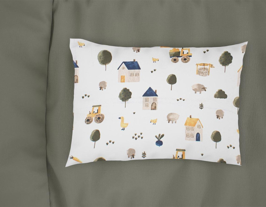 Μαξιλαροθήκη Εμπριμέ bebe Village 579 35X45 White-Green 100% Cotton