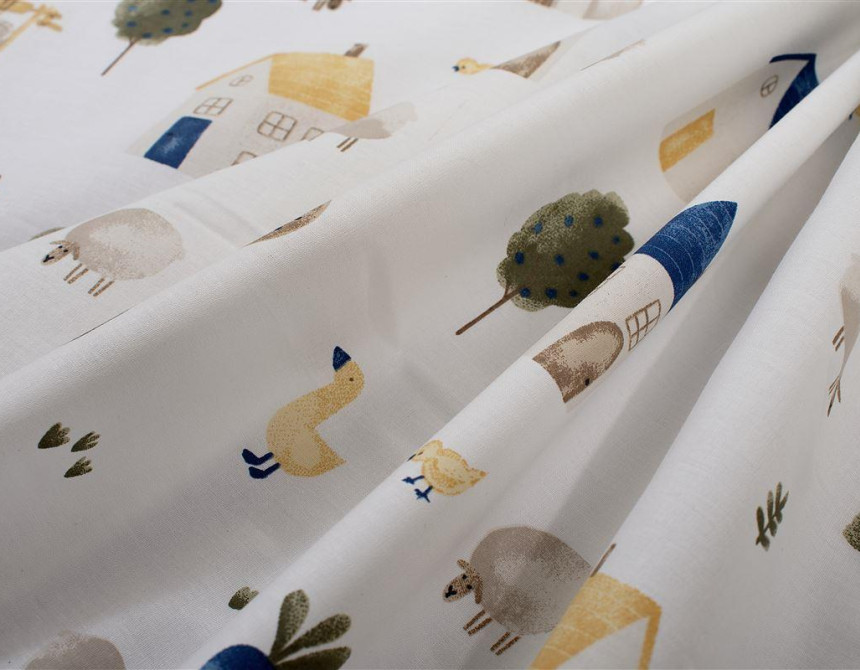 Σεντονάκι Λίκνου bebe Village 579 80X110 White-Green 100% Cotton