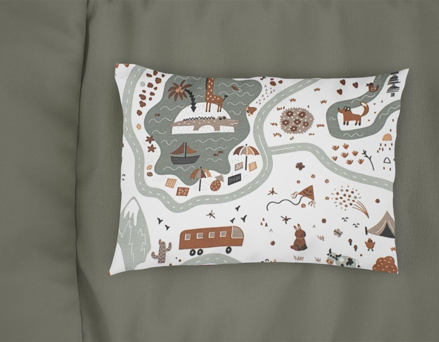 Μαξιλαροθήκη Εμπριμέ bebe Countryside 580 35X45 White-Mint 100% Cotton