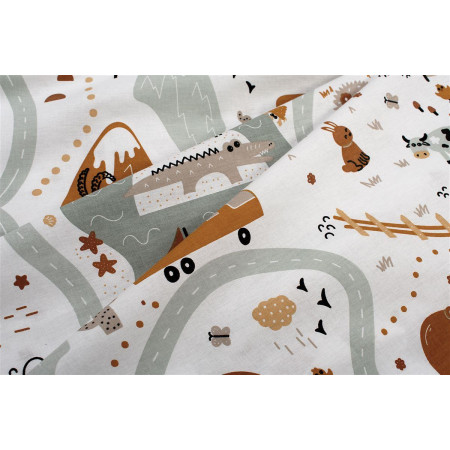 Πάνα Χασέ bebe Countryside 580 80X80 White-Mint 100% Cotton