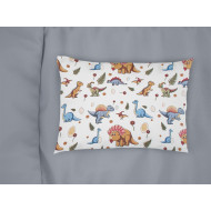 Μαξιλαροθήκη Εμπριμέ bebe Dinosaur 519 35X45 White-Blue 100% Cotton