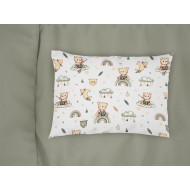 Μαξιλαροθήκη Εμπριμέ bebe Cloudy Bear 581 35X45 White-Olive 100% Cotton