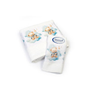 Πετσέτα Σετ 2 τεμ Με Ψηφιακή Εκτύπωση bebe Cute Bear 302 30X50,70X140 White 100% Cotton
