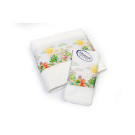 Πετσέτα Σετ 2 τεμ Με Ψηφιακή Εκτύπωση bebe Dinosaurs 311 30X50,70X140 White 100% Cotton