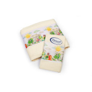 Πετσέτα Σετ 2 τεμ Με Ψηφιακή Εκτύπωση bebe Dinosaurs 312 30X50,70X140 Ecru 100% Cotton