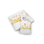 Πετσέτα Σετ 2 τεμ Με Ψηφιακή Εκτύπωση bebe Jungle 350 30X50,70X140 White 100% Cotton