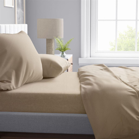 Σεντόνια Σετ 4 τεμ Solid 502 240X270 Beige 100% Cotton