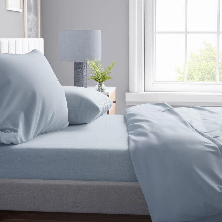Σεντόνια Σετ 4 τεμ Solid 505 240X270 Light Blue-Grey 100% Cotton