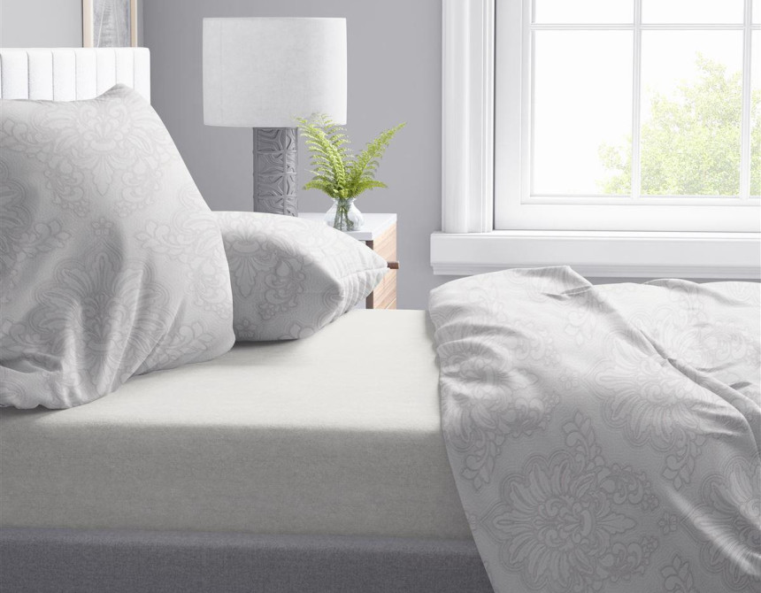 Σεντόνια Εμπριμέ Σετ 4 τεμ Άρτεμις 701 220X240 Grey 100% Cotton
