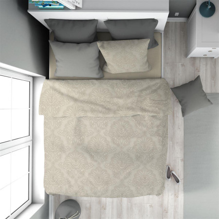 Πάπλωμα Εμπριμέ Άρτεμις 702 160X240 Beige 100% Cotton