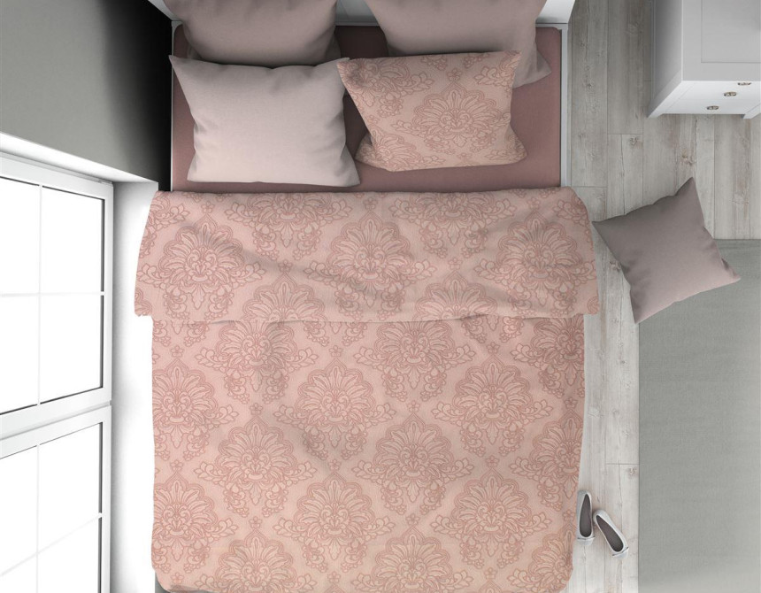 Παπλωματοθήκη Εμπριμέ Άρτεμις 703 160X240 Dusty Rose 100% Cotton