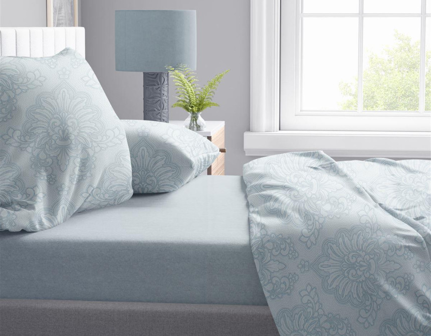 Παπλωματοθήκη Εμπριμέ Άρτεμις 705 220X240 Light Blue-Grey 100% Cotton