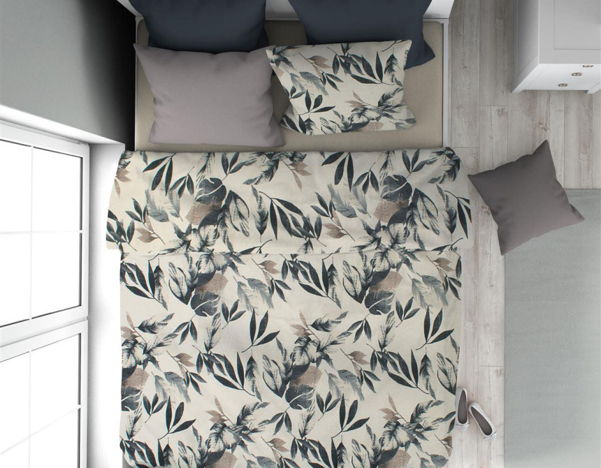 Παπλωματοθήκη Εμπριμέ Ευριδίκη 710 160X240 Ecru-Black 100% Cotton
