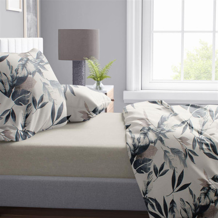 Παπλωματοθήκη Εμπριμέ Ευριδίκη 710 220X240 Ecru-Black 100% Cotton