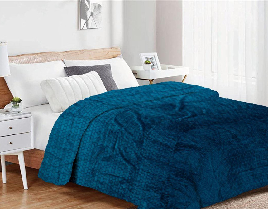 Κουβέρτα Coral Fleece Jacquard Brick 03 220X240 Petrol 100% Polyester